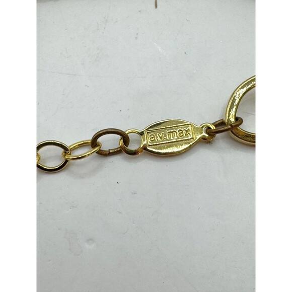 Ab Max Stone & Mixed Chain Layered Multistrand Necklace Gold Tone Boho Bohemian - Picture 3 of 13